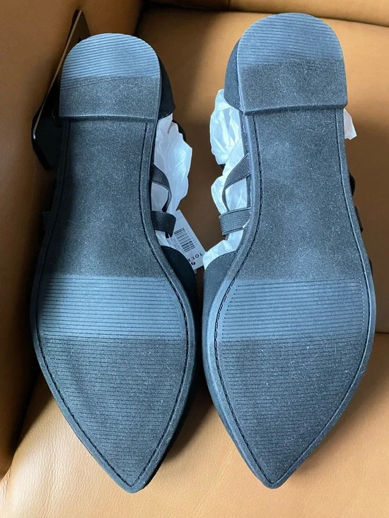 Torrid Black Pointed-Toe Crisscross Ballet Flats Size 9 - Picture 8 of 9